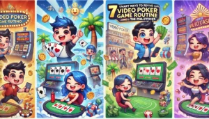 Isang Pilipinong nag-eenjoy sa video poker game sa isang masiglang lokal na casino
